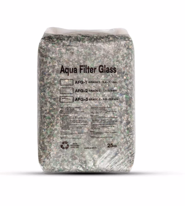 Arenas de sílice y vidrios filtrantes Vidrios filtrantes. Aqua filter glass.